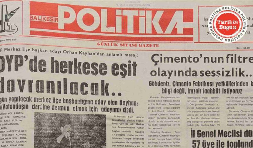 12 Haziran 1990 Salı: DYP’de herkese eşit davranılacak