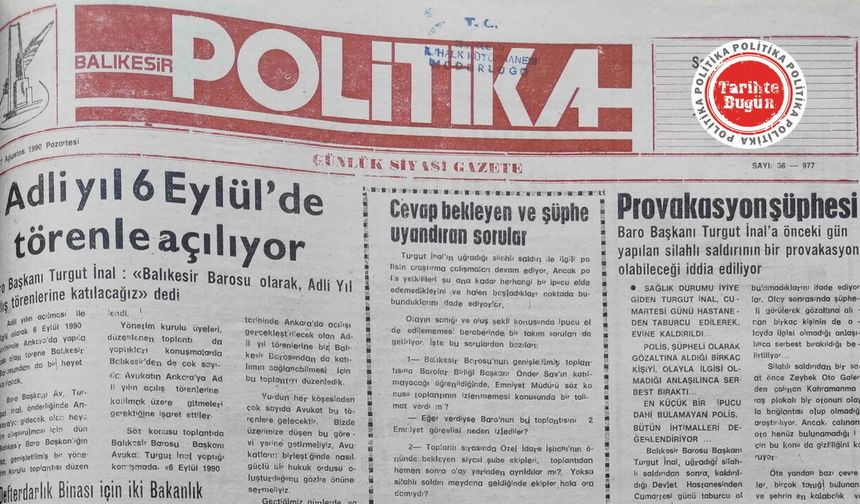 27 Ağustos 1990 Pazartesi: Adli yıl 6 Eylül’de törenle açılıyor