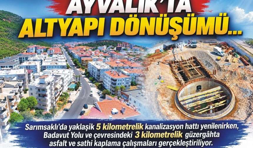 Ayvalık'ta Altyapı Yenileniyor, Badavut Yolu Baştan Sona Değişiyor