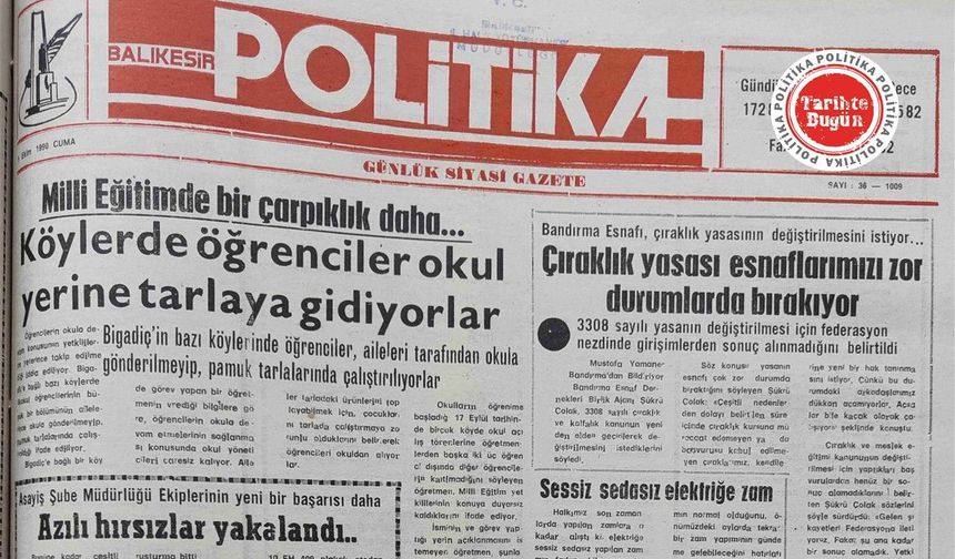 5 Ekim 1990 Cuma: Köylerde öğrenciler okul yerine tarlaya gidiyor