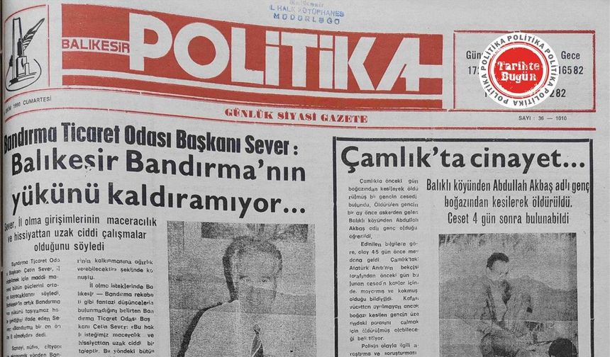 6 Ekim 1990 Cumartesi: Balıkesir Bandırma’nın yükünü kaldıramıyor