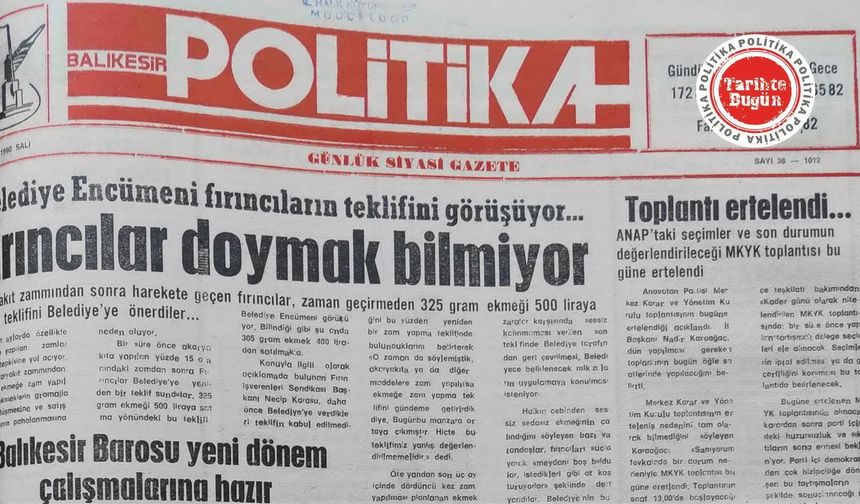 9 Ekim 1990 Salı: Fırıncılar doymak bilmiyor