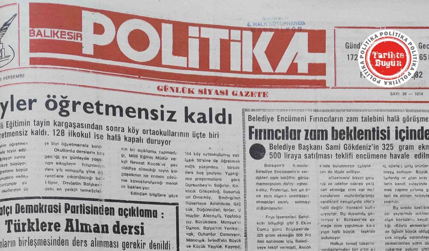 11 Ekim 1990 Perşembe: Köyler öğretmensiz kaldı