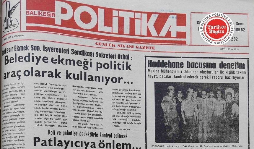 17 Ekim 1990 Çarşamba: Belediye ekmeği politik araç olarak kullanıyor