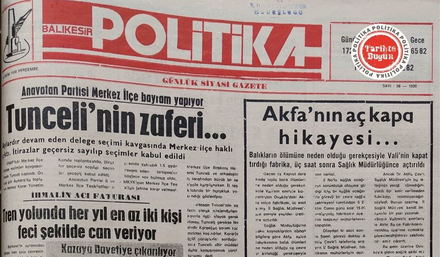 18 Ekim 1990 Perşembe: Tunceli’nin zaferi