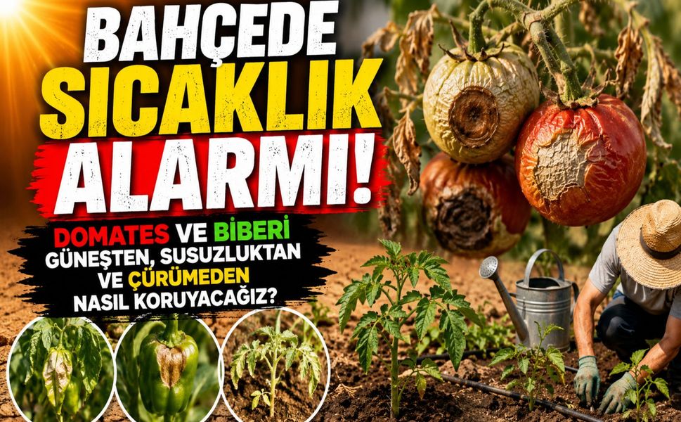 BAHÇEDE SICAKLIK ALARMI... DOMATES VE BİBERİ GÜNEŞTEN, SUSUZLUKTAN VE ÇÜRÜMEDEN NASIL KORUYACAĞIZ?