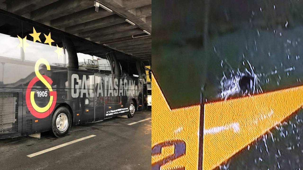 Galatasaray In Takim Otobusune Tasli Saldiri