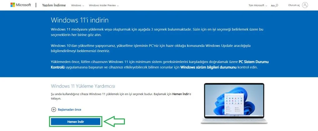 Windows 11 Hemen Indir 1016X420