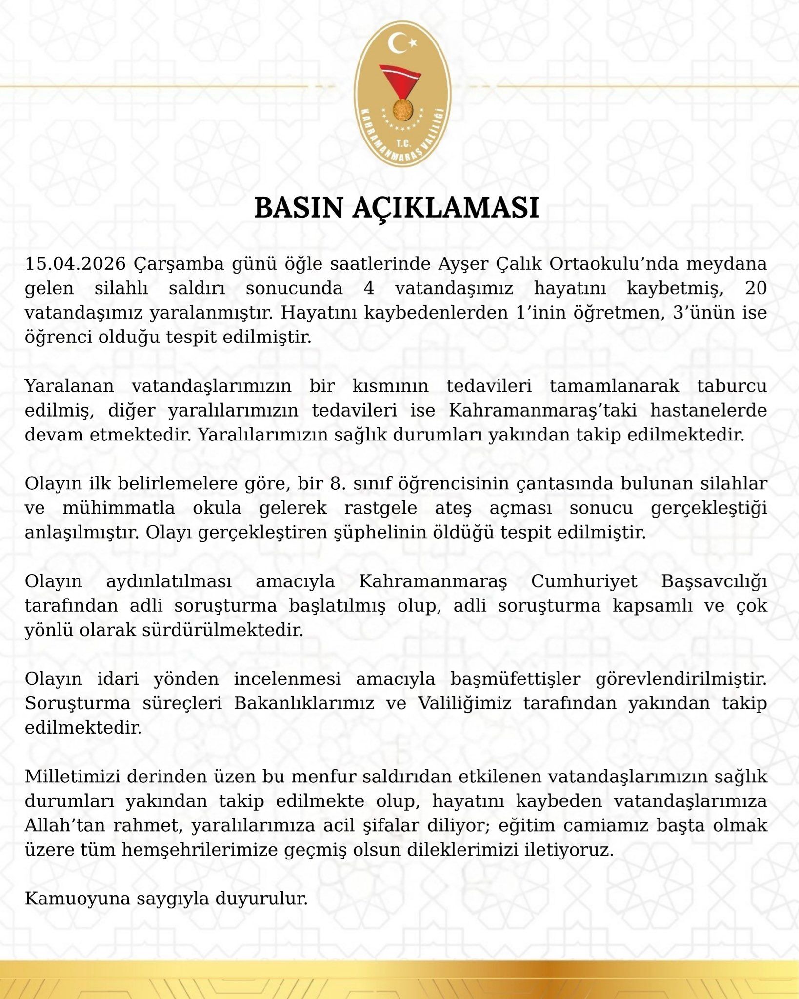 Kahramanmaraş Basın Açıklaması