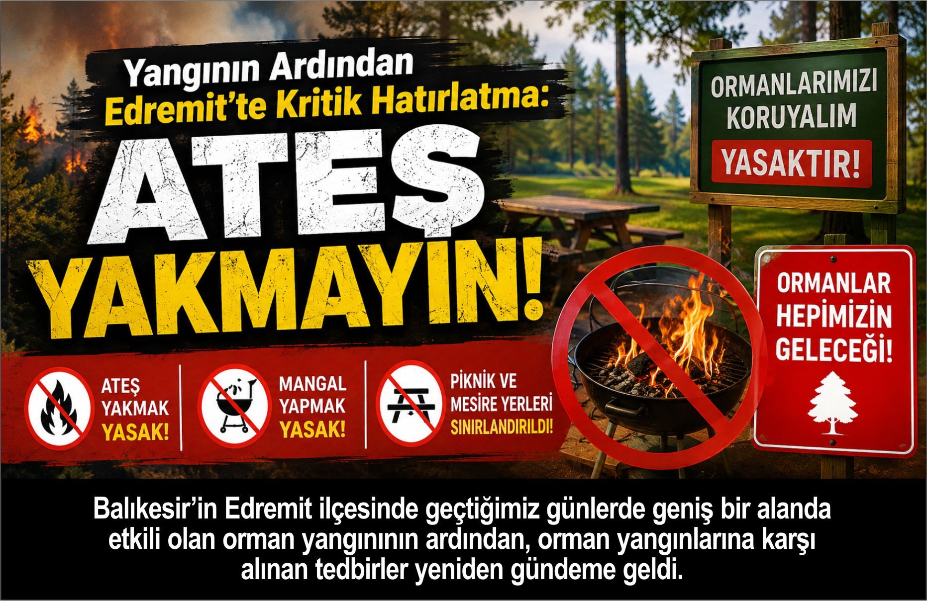 Yangının Ardından Edremit’te Kritik Hatırlatma: Ateş Yakmayın!