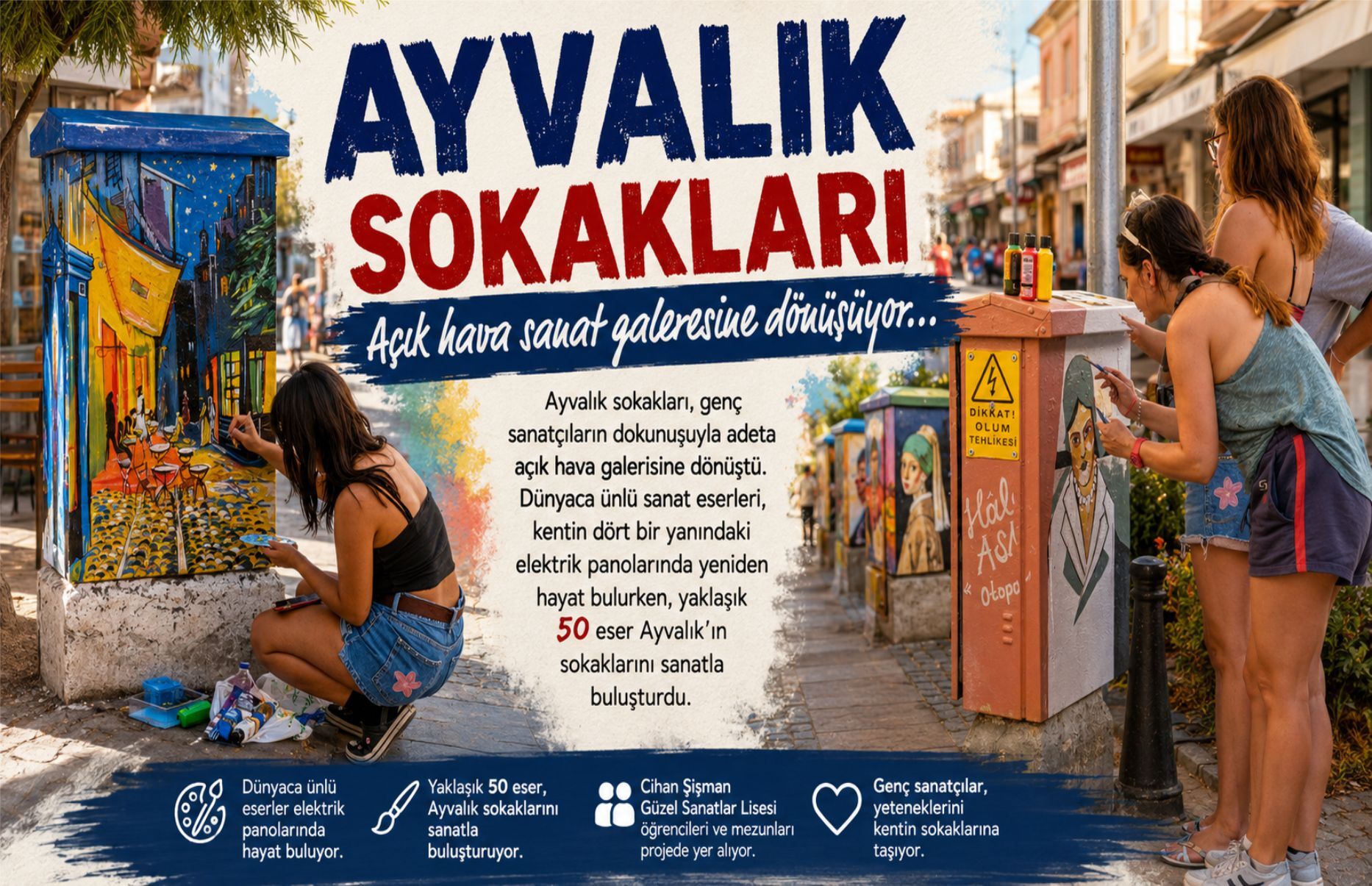 Ayvalık Sokakları Açık Hava Sanat Galerisine Dönüşüyor