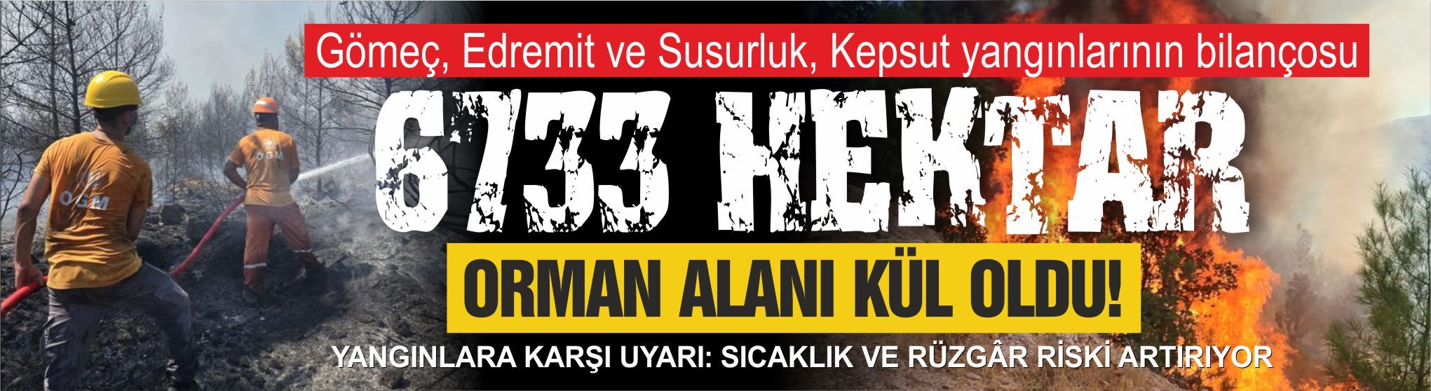 BALIKESİR YANGINLARINDA 6 BİN 733 HEKTAR ALAN ETKİLENDİ!