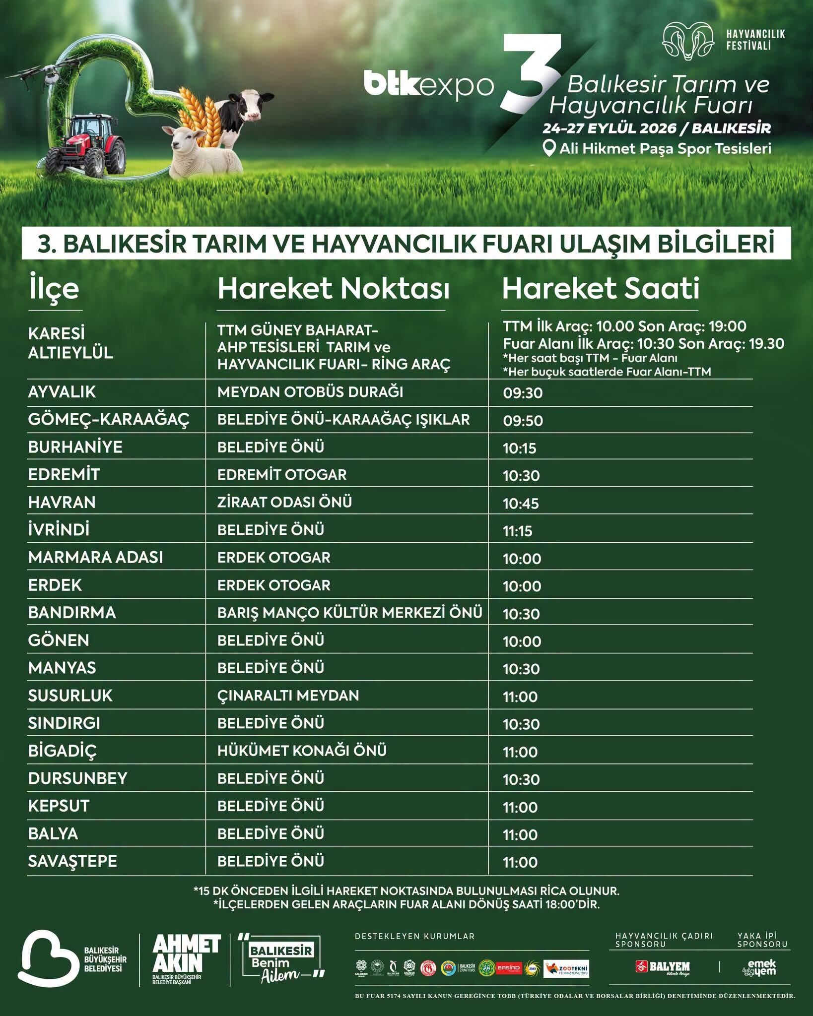 Hayvancılık Fuarı Ulaşım