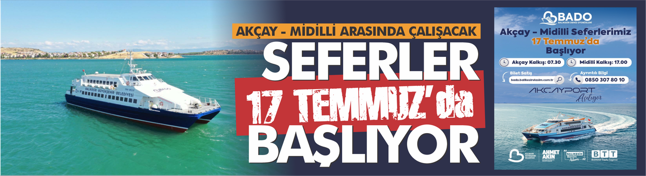 Akçay-Midilli deniz otobüsü seferleri 17 Temmuz'da başlıyor