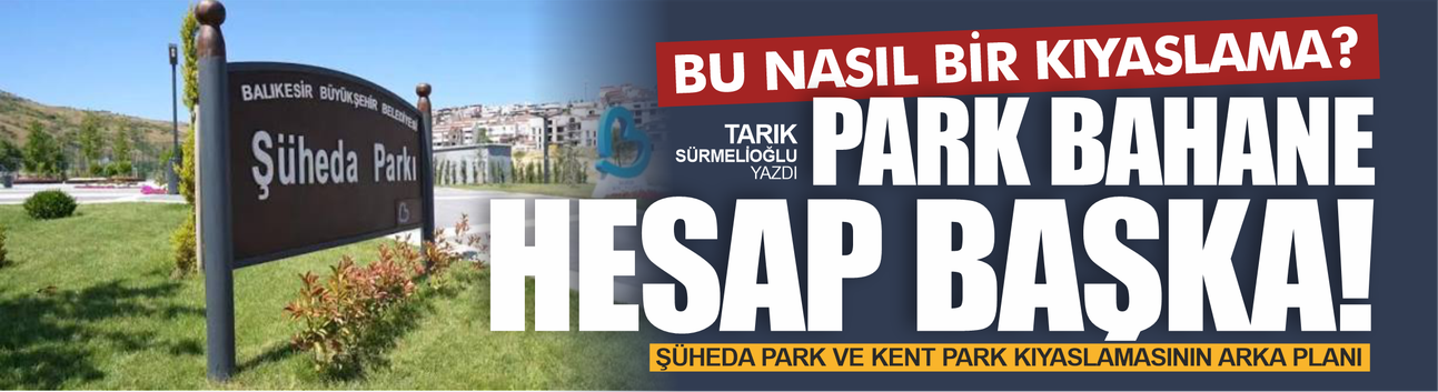 Bu nasıl bir kıyaslama? Park bahane, hesap başka!